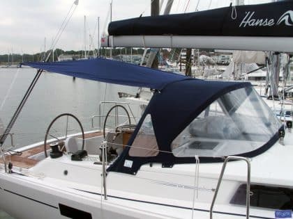 Hanse 385 Pole Bimini fitted to Covercraft Sprayhood_1