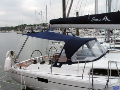 Hanse 385 Pole Bimini fitted to Covercraft Sprayhood_3