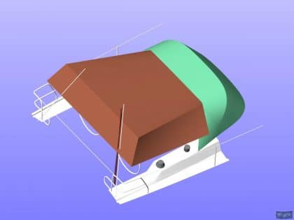 Hanse 385 Pole Bimini shown with optional side panels_9