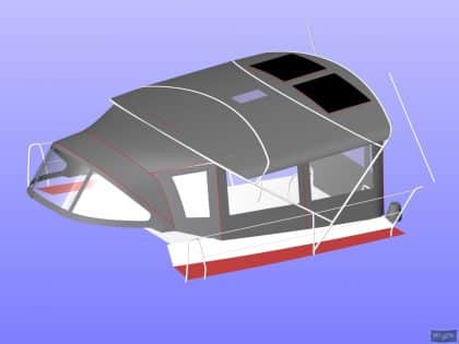 Hanse 531 Bimini Conversion fitted to Tecsew Bimini fitted with solar panels