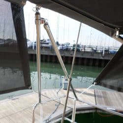 Hanse 588 Bimini shown with optional Mesh side shade panels_9