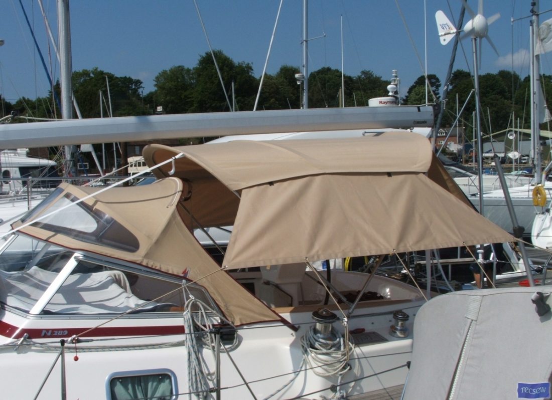 Najad 380 Bimini based on existing Cockpit Enclosure frame_1