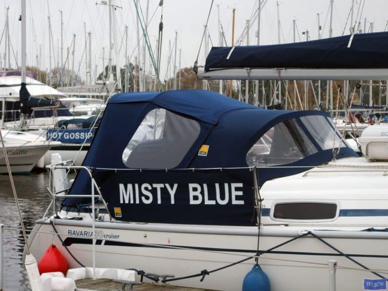 Bavaria 30 Cruiser Cockpit Enclosure fitted to CJ Sprayhood shown with optional zip remove sides and rear_5