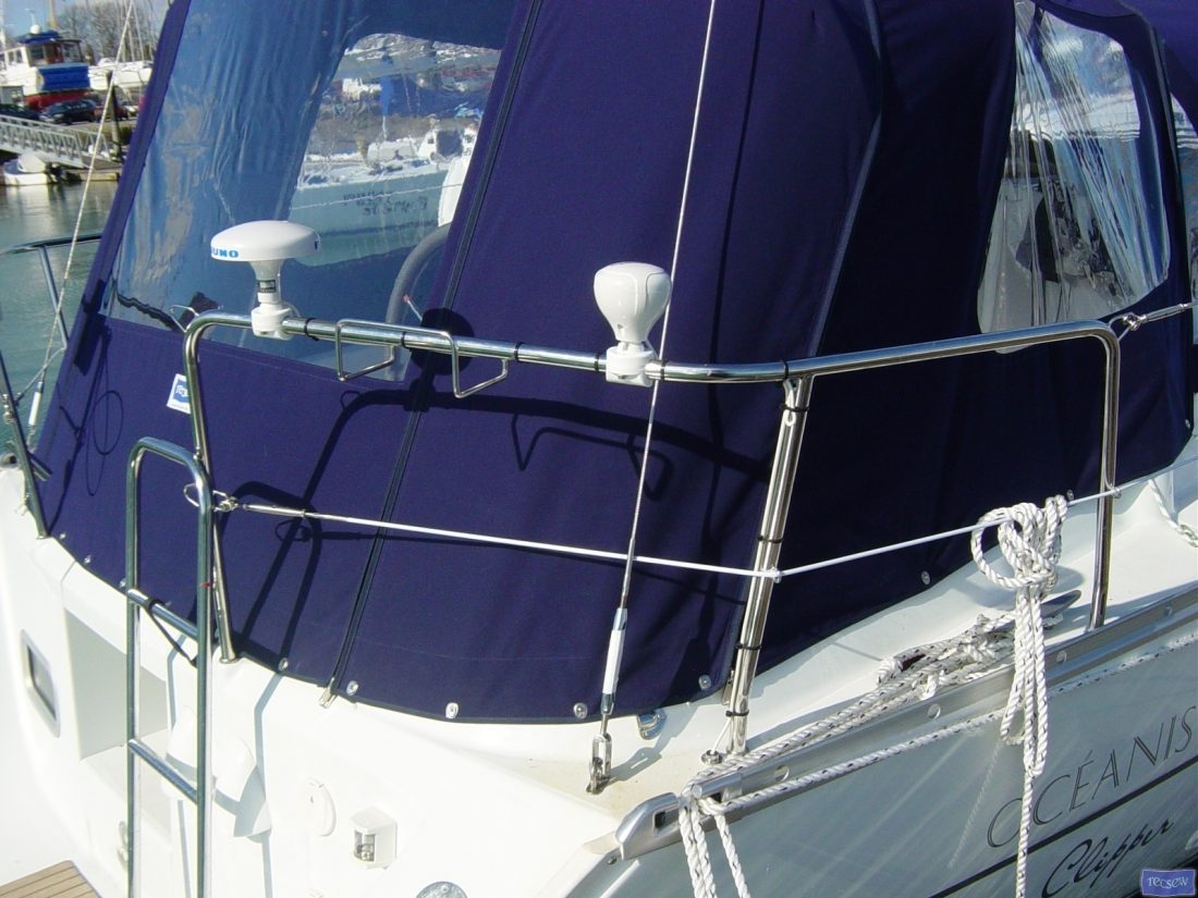 Oceanis 323 Cockpit Enclosure fitted to factory fit Sprayhood