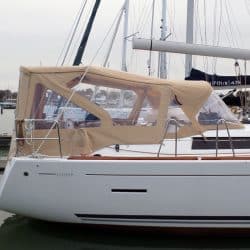 Dufour 450 Cockpit Enclosure fitted to factory supplied Sprayhood_1