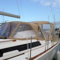 Dufour 450 Cockpit Enclosure fitted to factory supplied Sprayhood_4
