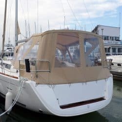 Dufour 450 Cockpit Enclosure fitted to factory supplied Sprayhood_5
