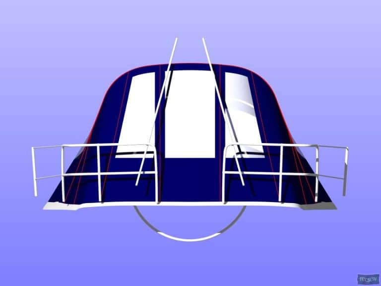 Maxi 1050 Cockpit Enclosure fitted to Tecsew recover for factory fit Sprayhood_7