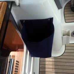 Dufour 365 featuring custom Tecsew companionway halyard bags.