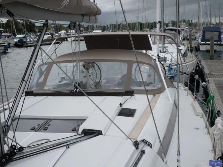 Jeanneau Sun Odyssey 469 Sprayhood shown with optional extra windows_1