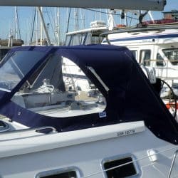 Legend 41DS, Sprayhood, PAXI MOON, shown with optional bolt on side grab handles ref 6561_1