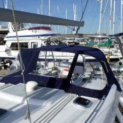 Legend 41DS, Sprayhood, PAXI MOON, shown with optional bolt on side grab handles ref 6561_4