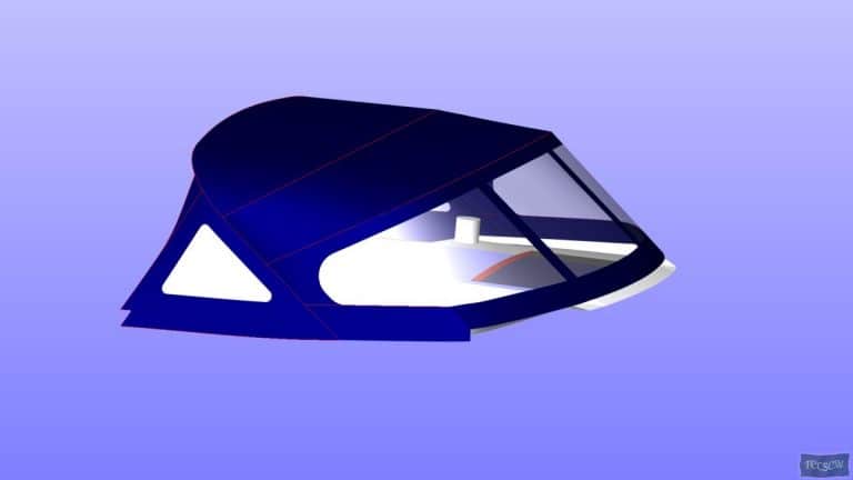 Maxi 33, 3 bar Sprayhood with zipped front window_9
