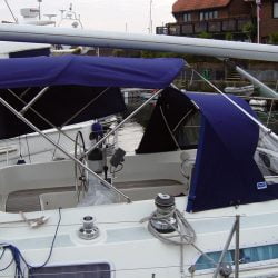 Moody 425 Sprayhood recover, Azzurro_1