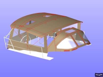 Jeanneau Sun Odyssey 349 Bimini Conversion fitted to factory fit Sprayhood and Bimini