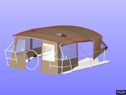Jeanneau Sun Odyssey 349 Bimini Conversion fitted to factory fit Sprayhood and Bimini
