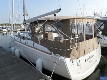 Jeanneau Sun Odyssey 349 Bimini Conversion fitted to factory fit Sprayhood and Bimini