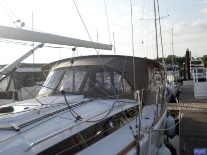Jeanneau Sun Odyssey 349 Bimini Conversion fitted to factory fit Sprayhood and Bimini