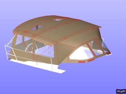 Jeanneau Sun Odyssey 349 Bimini Conversion fitted to factory fit Sprayhood and Bimini