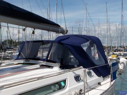 Jeanneau Sun Odyssey 36.2 Cockpit Enclosure fitted to Tecsew high model Sprayhood