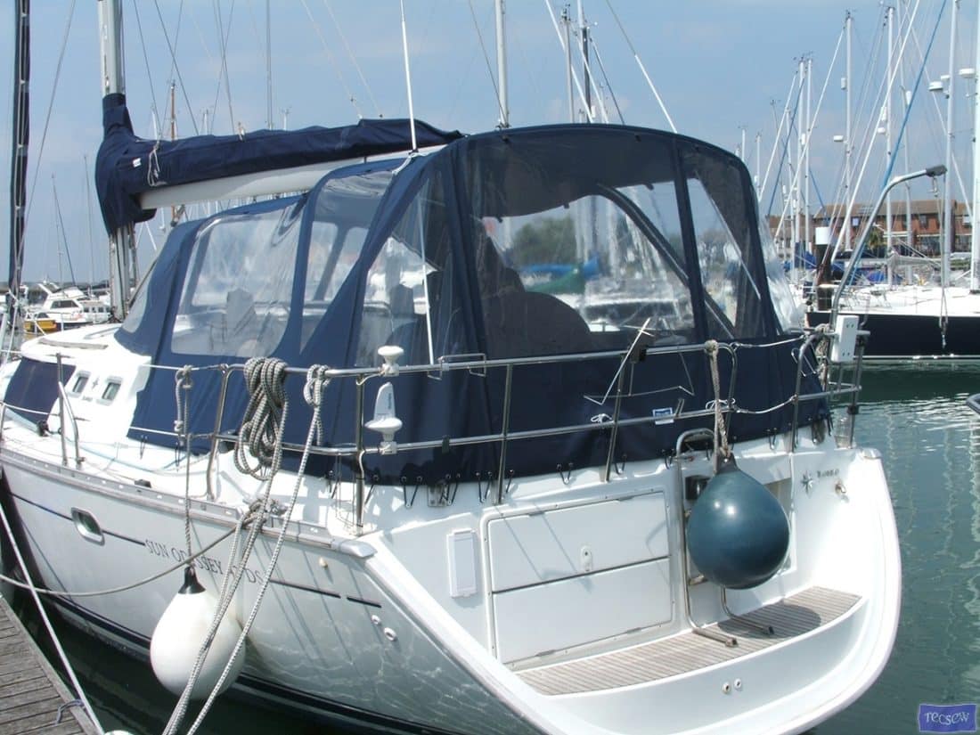 jeanneau sun odyssey 43ds cockpit enclosure fitted to dutch sprayhood 1