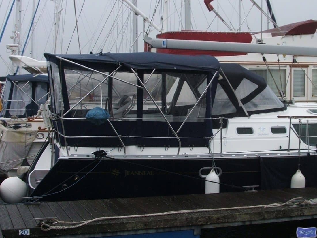 jeanneau sun odyssey 43ds conversion fitted to factory bimini panacea 2