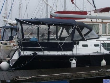 jeanneau sun odyssey 43ds conversion fitted to factory bimini panacea 2
