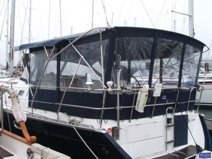 jeanneau sun odyssey 43ds conversion fitted to factory bimini panacea 5