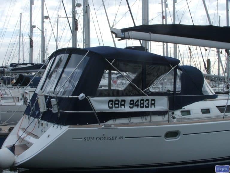 jeanneau sun odyssey 49 bimini conversion to factory supplied bimini 3