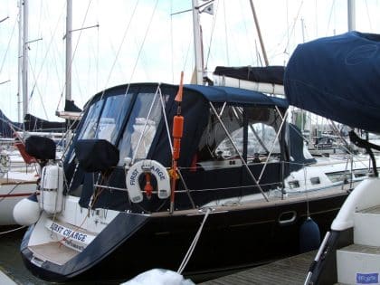 jeanneau sun odyssey 49 bimini conversion using high version tecsew bimini 1