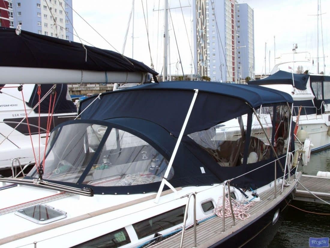 jeanneau sun odyssey 49 bimini conversion using high version tecsew bimini 4