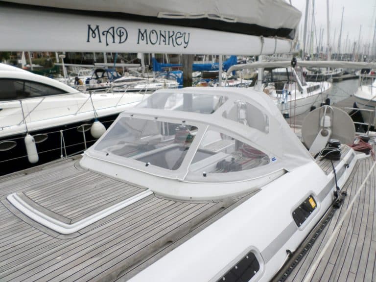 Grand Soleil 56 Mad Monkey Sprayhood recover. Redesigned on existing frames