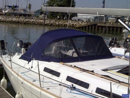 mesh window blind shown on dufour 40e extended sprayhood ref 5066 1