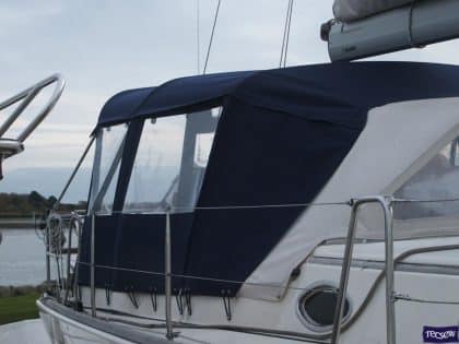 moody 41 classic bimini conversion fitted to tecsew bimini 1