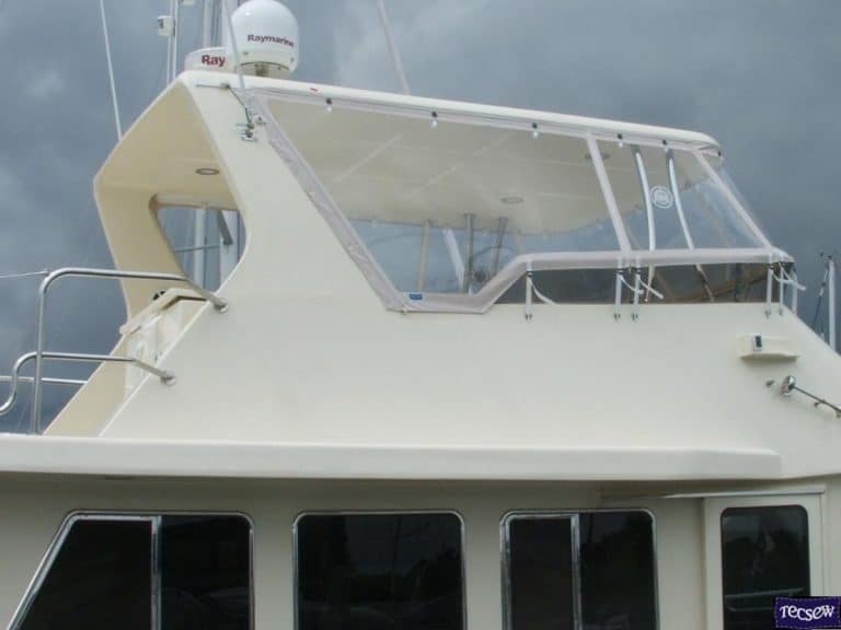 Cordova 48 Flybridge Enclosure and Back drop