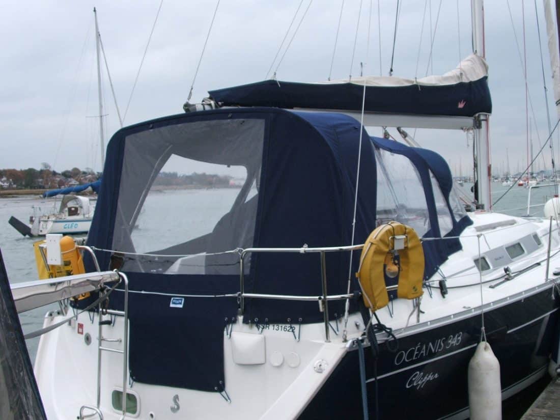 Beneteau Oceanis 343 Cockpit Enclosure fitted to factory supplied sprayhood