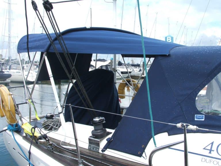 Dufour 40 Helm Bimini and infill Panel