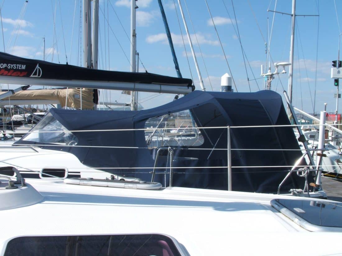 Dehler 36sq Cockpit Enclosure fitted to existing Sprayhood