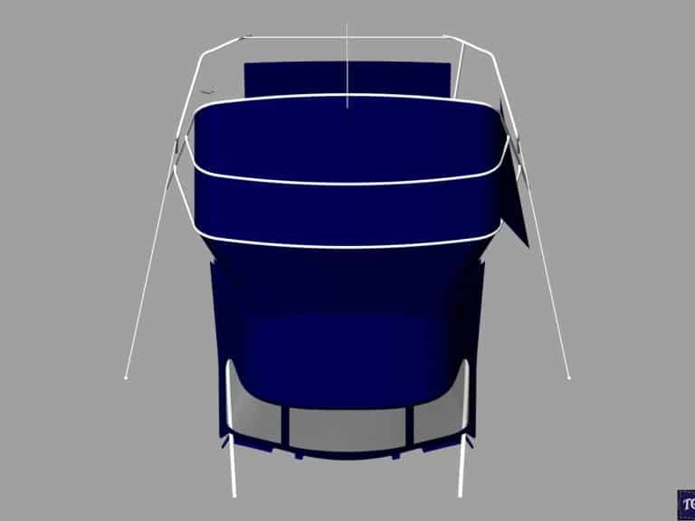 Dufour 38 Classic redesigned Sprayhood recover, Bimini and connection panel, 3D CAD