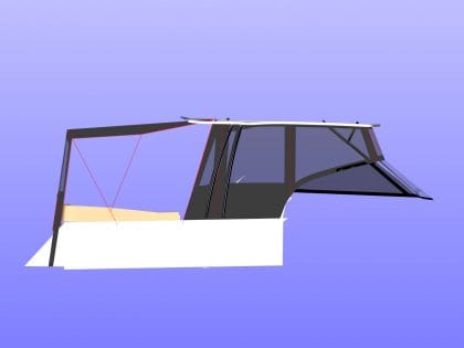 Jeanneau Cap Camarat 10.5 WA, Cockpit Enclosure fitted to Tecsew Hardtop Enclosure
