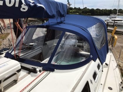 Jeanneau Sun Odyssey 43, AMBITION, Cockpit Enclosure fits to Tecsew 2019 new design Sprayhood front 2