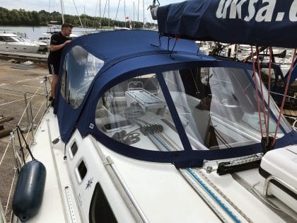 Jeanneau Sun Odyssey 43, AMBITION, Cockpit Enclosure fits to Tecsew 2019 new design Sprayhood front 1