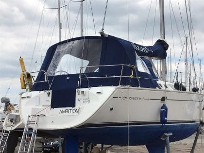 Jeanneau Sun Odyssey 43, AMBITION, Cockpit Enclosure fits to Tecsew 2019 new design Sprayhood rear
