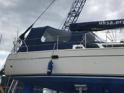 Jeanneau Sun Odyssey 43, AMBITION, Cockpit Enclosure fits to Tecsew 2019 new design Sprayhood right side