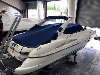 Sunseeker Superhawk 34 (2002), LIQUIDITY, Tonneau Cover rear 2