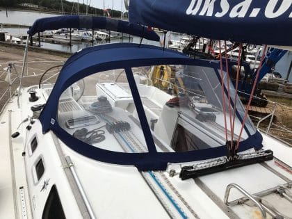 Jeanneau Sun Odyssey 43, AMBITION, Tecsew Sprayhood 2019 new design front 1