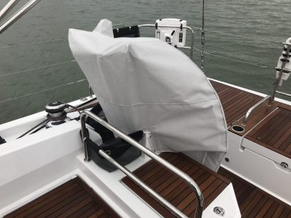 Beneteau 62 Wheel and Pedastal Covers rear view 1