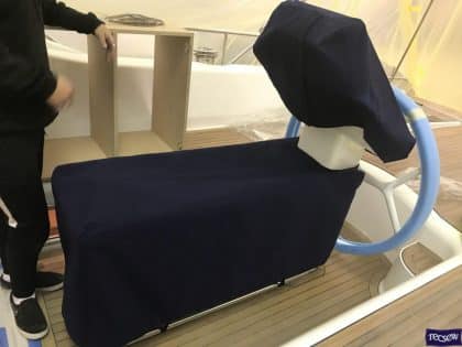 Discovery 58 Cockpit Table and Binacle Covers, side view