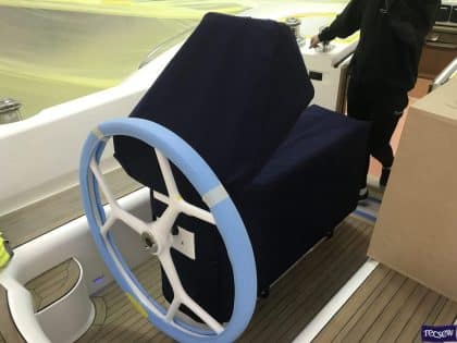 Discovery 58 Cockpit Table and Binacle Covers, front view