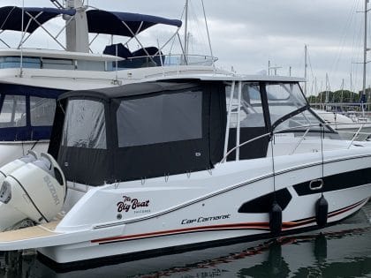 Jeanneau Cap Camarat 10.5 WA, Cockpit Enclosure fitted to Tecsew Hardtop Enclosure